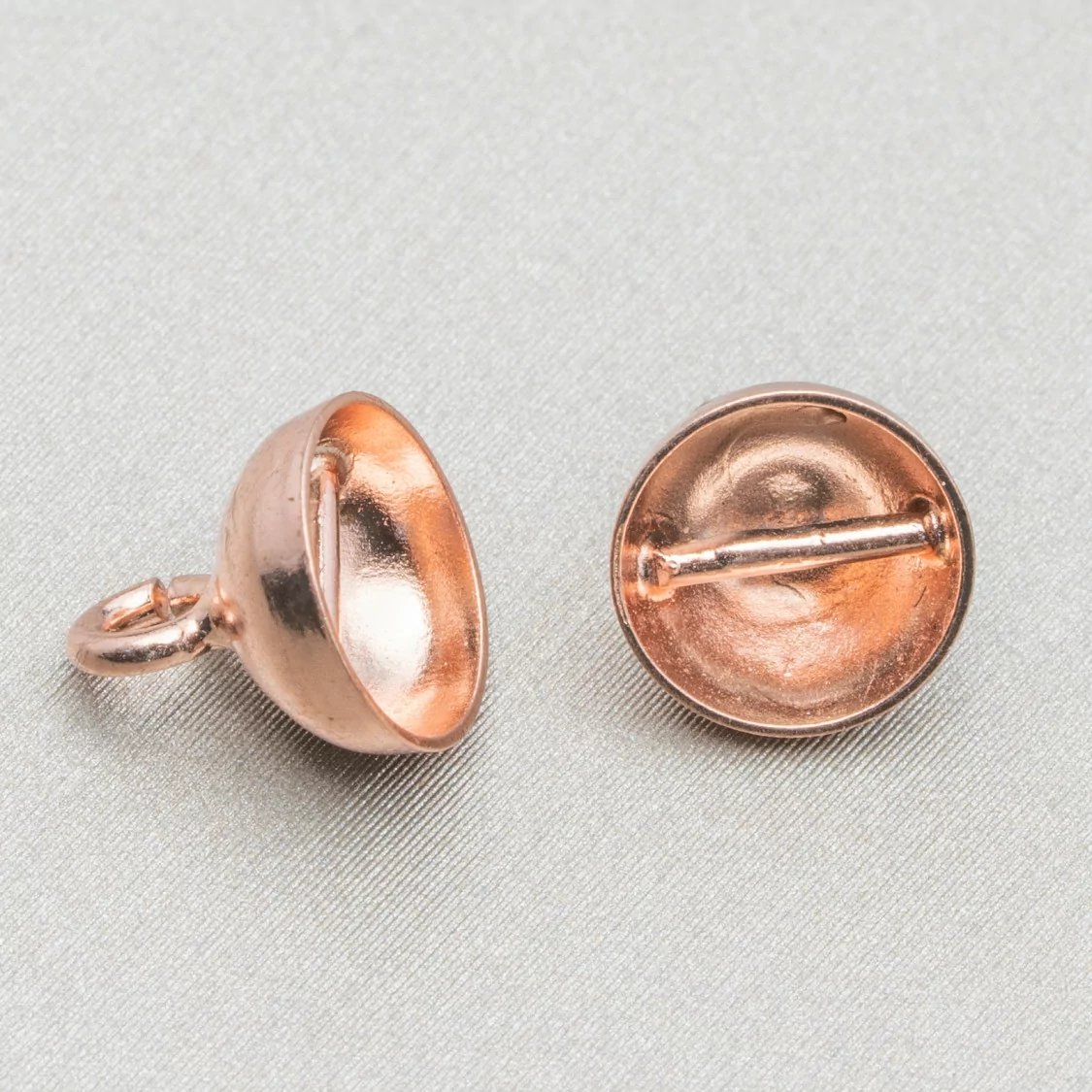 Coppette Di Argento 925 Con Barretta 8x8mm Oro Rosa 10pz-COPPETTE A CAMPANA | Worldofjewel.com