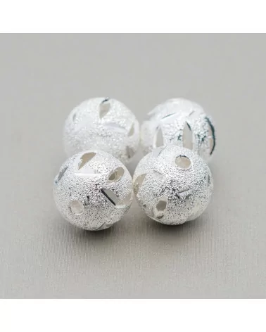 Distanziatore Palline Di Ottone Diamantato Forato 8mm 210pz 60gr Argentato-PALLINE VARIE | Worldofjewel.com