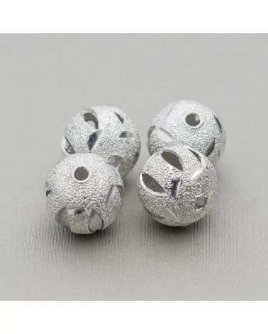 Distanziatore Palline Di Ottone Diamantato Forato 10mm 100pz 60gr Rodiato-PALLINE VARIE | Worldofjewel.com