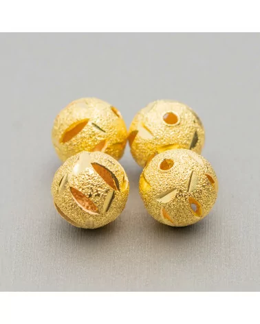 Distanziatore Palline Di Ottone Diamantato Forato 12mm 70pz 60gr Dorato-PALLINE VARIE | Worldofjewel.com