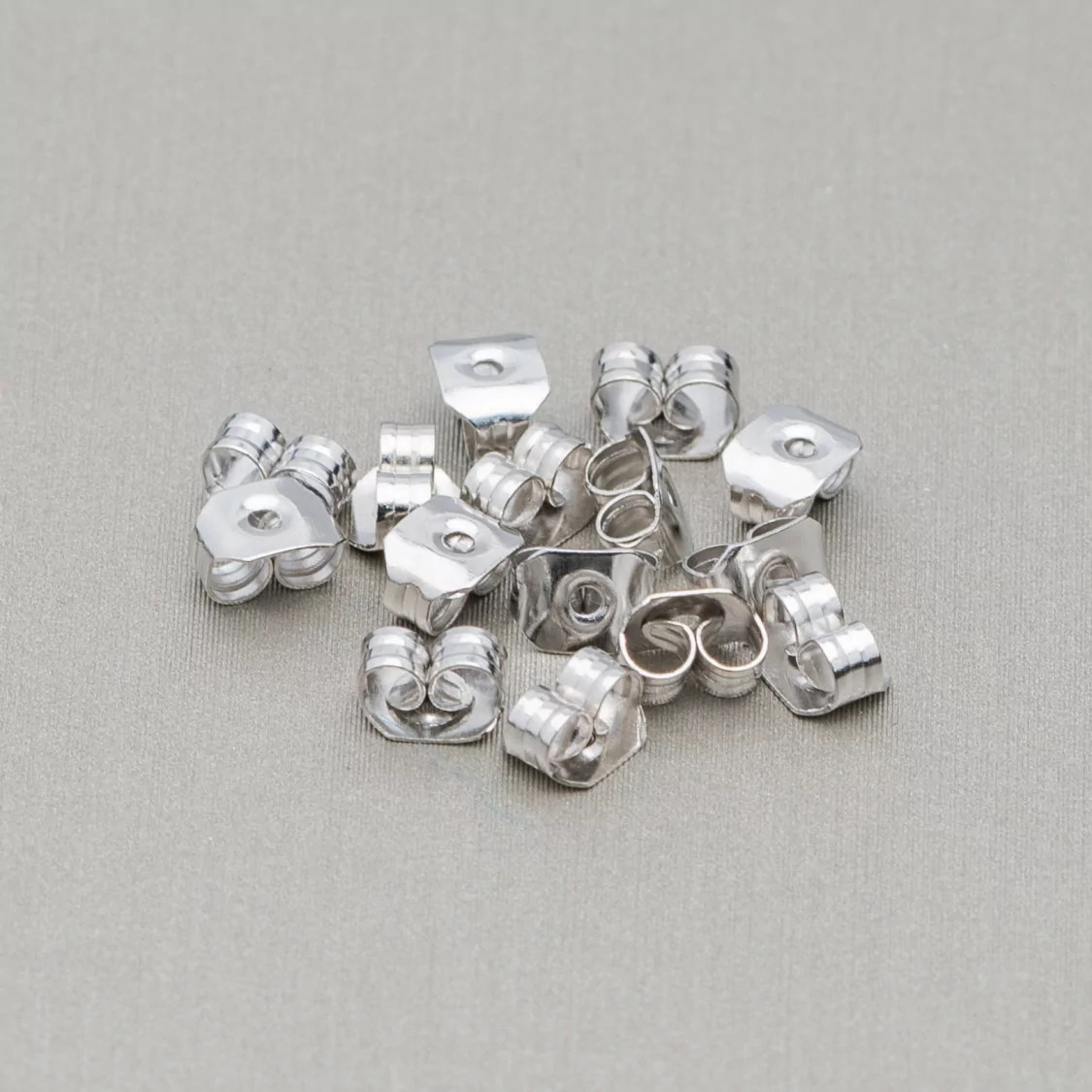 Farfalline Stoppino Per Orecchini Di Ottone 6x6,5mm 90gr Rodiato-STOPPINO FARFALLE | Worldofjewel.com