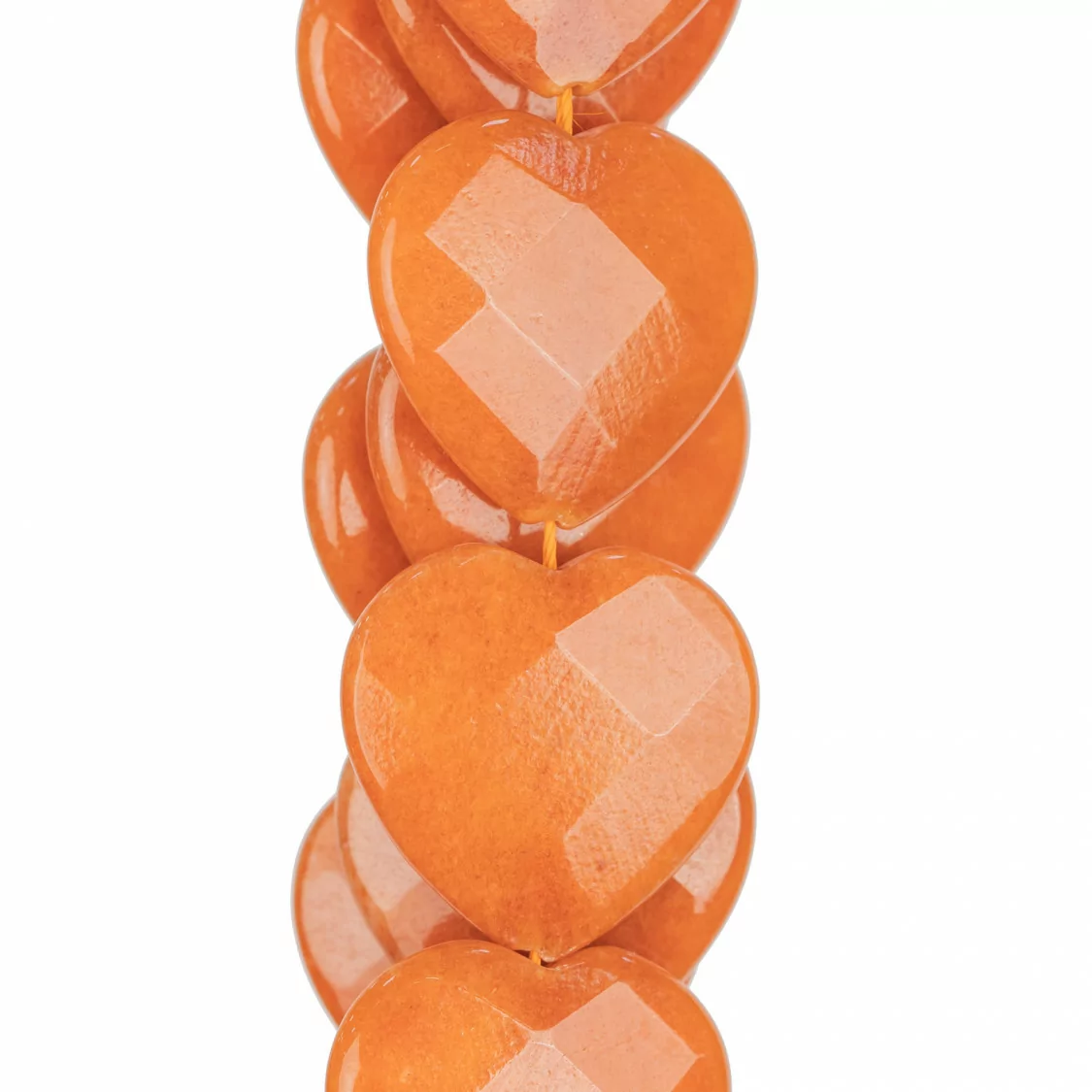 Giada Arancio Cuore Piatto Sfaccettato 30mm-GIADA ARANCIO | Worldofjewel.com