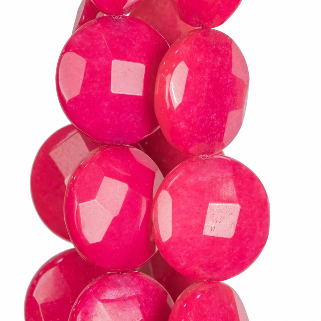 Giada Fucsia Tondo Piatto Sfaccettato 25mm-GIADA FUCSIA | Worldofjewel.com