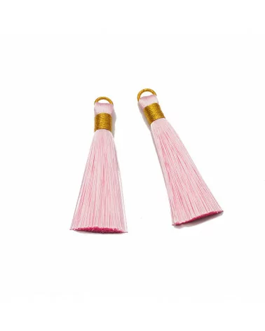 Nappine Con Anellino Ricamato Dorato 10x80mm 20pz Rosa-NAPPINE | Worldofjewel.com