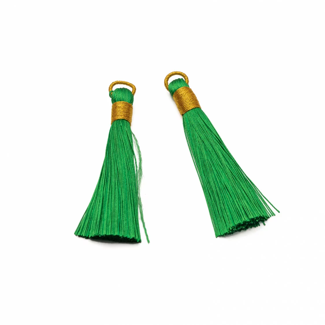 Nappine Con Anellino Ricamato Dorato 10x80mm 20pz Verde Chiaro-NAPPINE | Worldofjewel.com