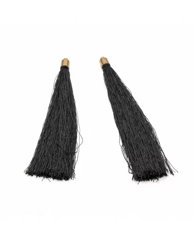 Nappine Con Coppetta Di Ottone 10cm 10pz Dorato Nero-NAPPINE | Worldofjewel.com