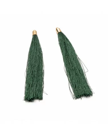 Nappine Con Coppetta Di Ottone 10cm 10pz Dorato Verde Smeraldo-NAPPINE | Worldofjewel.com