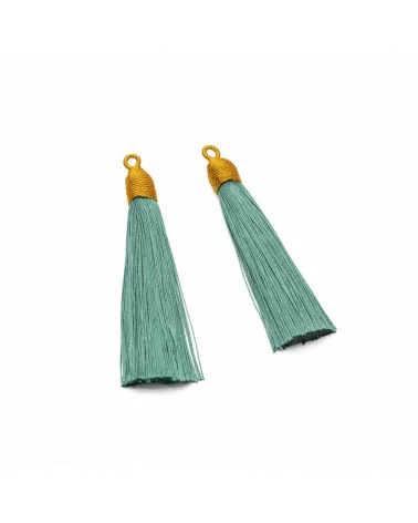 Nappine Con Coppetta Ricamata Dorata 10x85mm 20pz Verde Ottanio Chiaro-NAPPINE | Worldofjewel.com