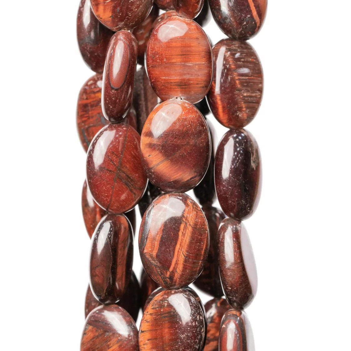 Occhio di Tigre Rosso Naturale Ovale Piatto 13x18mm-OCCHIO DI TIGRE ROSSO | Worldofjewel.com