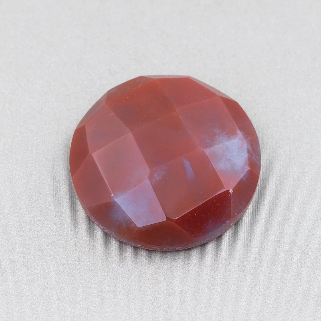 Componente Cabochon Tondo Sfaccettato 30mm 2pz Agata Indiana- CABOCHON GRANDI | Worldofjewel.com