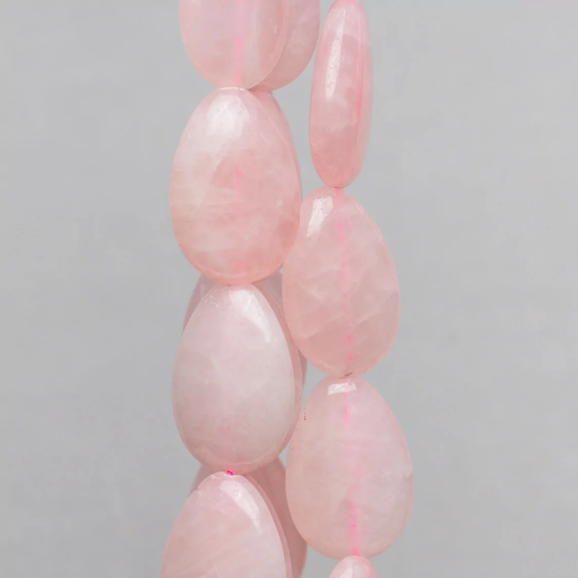 Quarzo Rosa Gocce Piatte Lisce 18x25mm-QUARZO ROSA | Worldofjewel.com