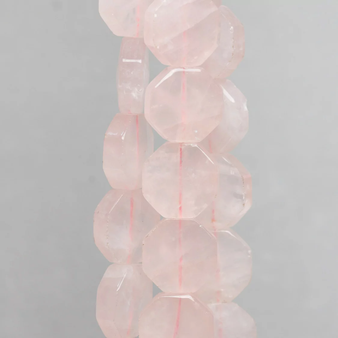 Quarzo Rosa Ottagono Piatto Sfaccettato 20mm-QUARZO ROSA | Worldofjewel.com