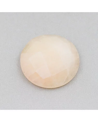 Componente CabochonTondo Sfaccettato 30mm 2pz Calcite- CABOCHON GRANDI | Worldofjewel.com