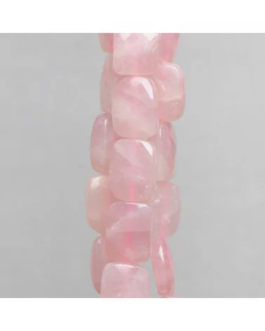 Quarzo Rosa Rettangolo Piatto Sfaccettato 15x20mm-QUARZO ROSA | Worldofjewel.com