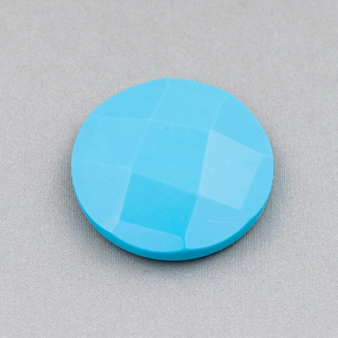 Componente Cabochon Tondo Sfaccettato 30mm 2pz Pasta Di Turchese- CABOCHON GRANDI | Worldofjewel.com