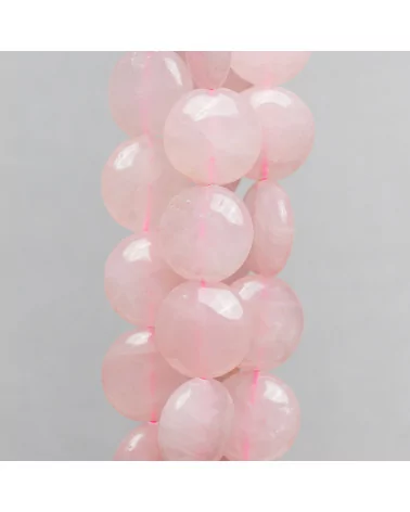 Quarzo Rosa Tondo Piatto Liscio 15mm-QUARZO ROSA | Worldofjewel.com