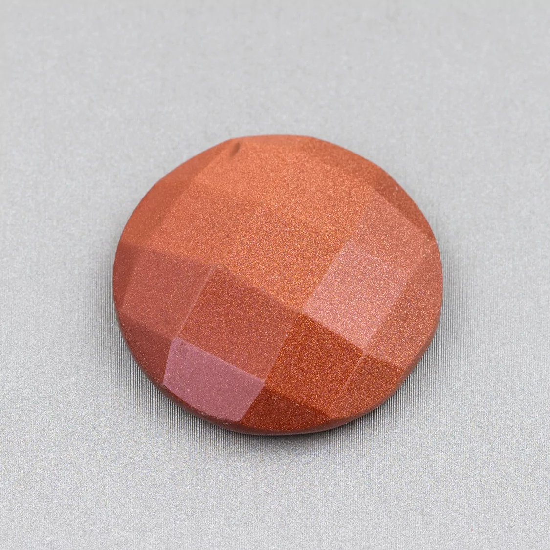 Componente Cabochon Tondo Sfaccettato 30mm 2pz Pietra Del Sole- CABOCHON GRANDI | Worldofjewel.com