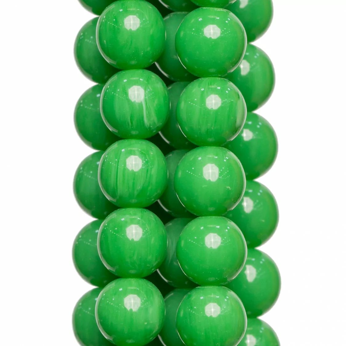 Resina Imitazione Di Giada Birmana Verde Tondo Liscio 8mm-RESINA VERDE | Worldofjewel.com