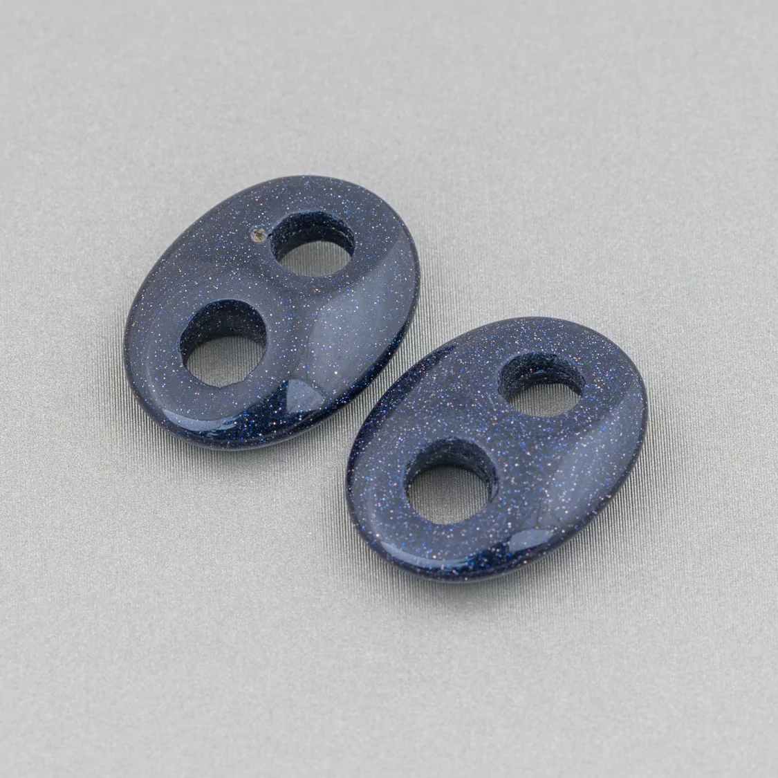 Componente Creola Maglia Marinara 15x18mm Pietra Del Sole Blu 5pz-COMPONENTI DI PIETRE DURE | Worldofjewel.com