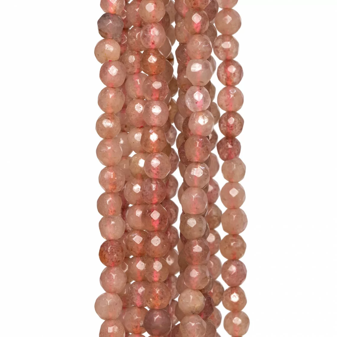 Strawberry Quartz - Quarzo Fragola Chiaro Perlina Tonda Sfaccettata 4mm-QUARZO FRAGOLA | Worldofjewel.com