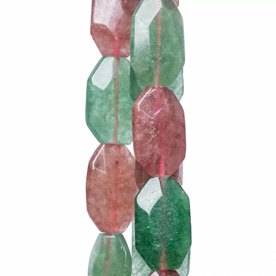 Strawberry Quartz - Quarzo Fragola Sasso Piatto Sfaccettato 20x30mm Mix-QUARZO FRAGOLA | Worldofjewel.com