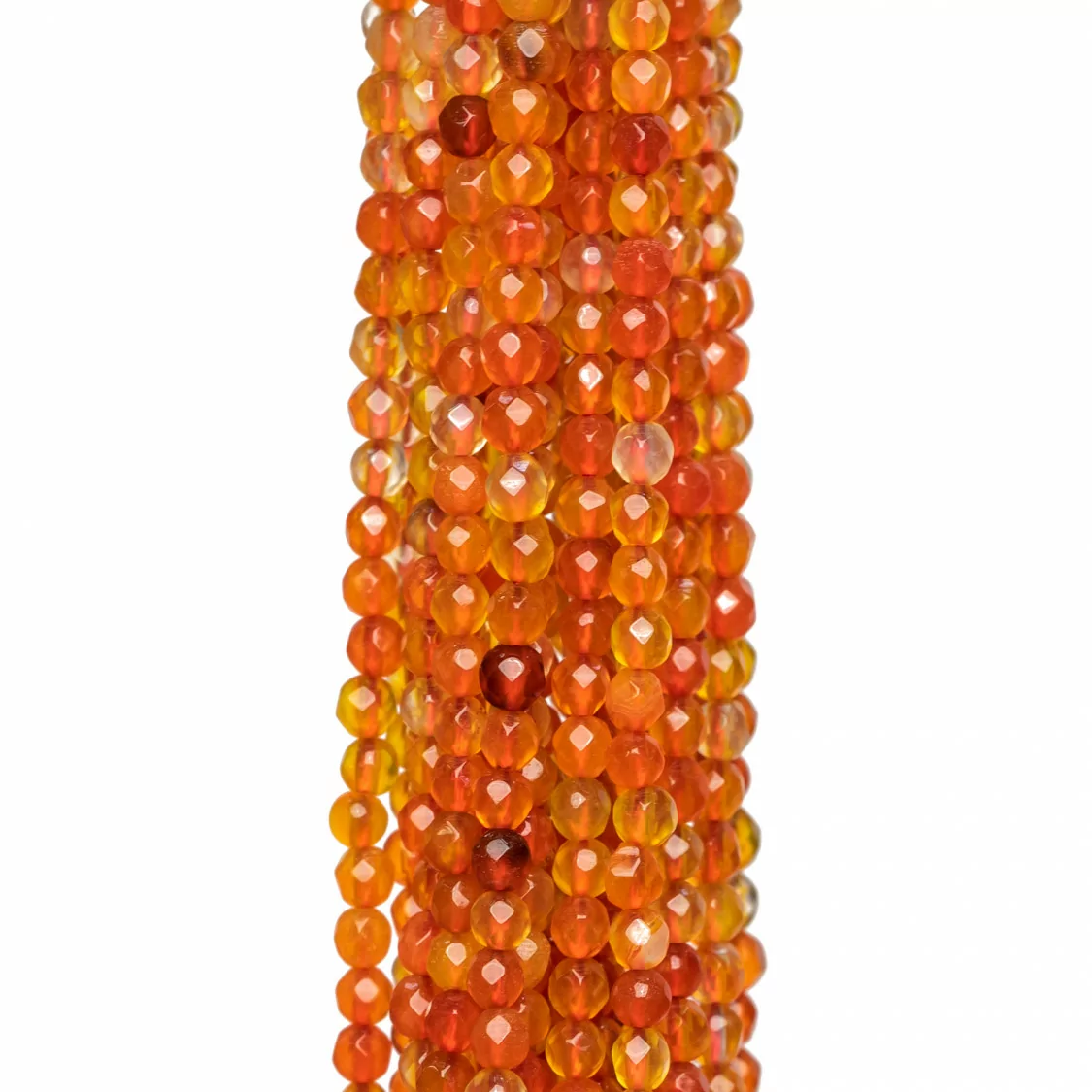 Agata Arancio Perlina Tonda Sfaccettata 3mm-AGATA ARANCIO | Worldofjewel.com