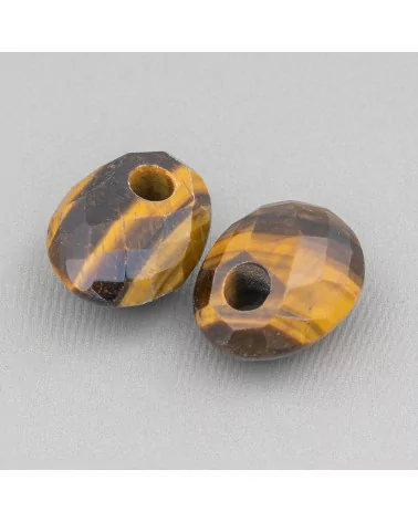 Componente Creola Ovale Sfaccettato 20x25mm Spessore 12mm 3pz Occhio Di Tigre-COMPONENTI DI PIETRE DURE | Worldofjewel.com