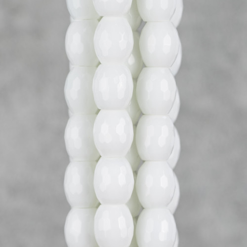 White Agate Rice Faceted Synt 12x13mm