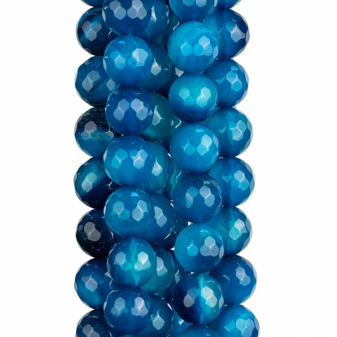 Agata Blu Perlina Tonda Sfaccettata 10mm-AGATA BLU | Worldofjewel.com