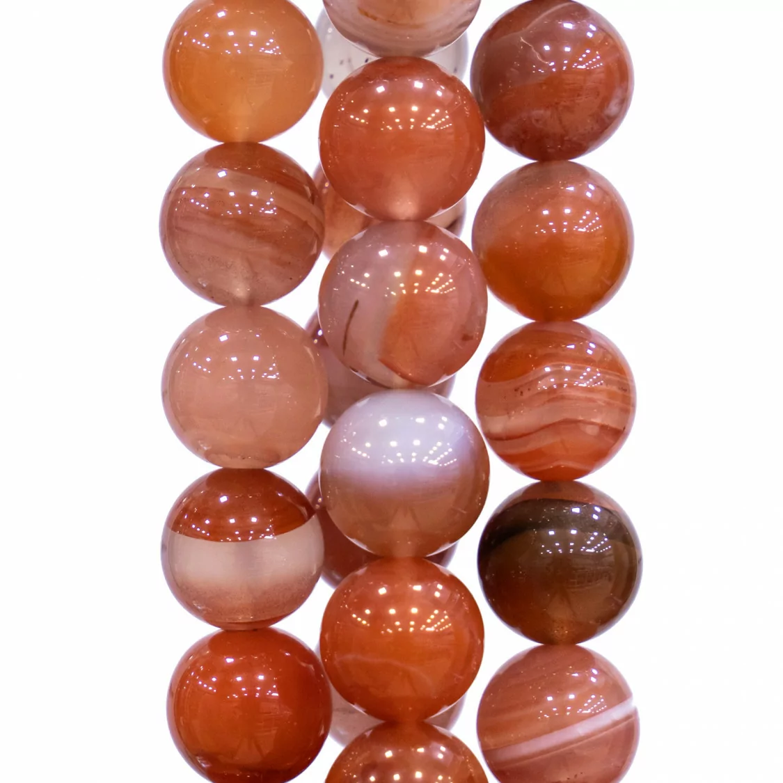 Agata Botswana Arancio Prima Scelta Tondo Liscio 11mm-AGATA BOTSWANA | Worldofjewel.com