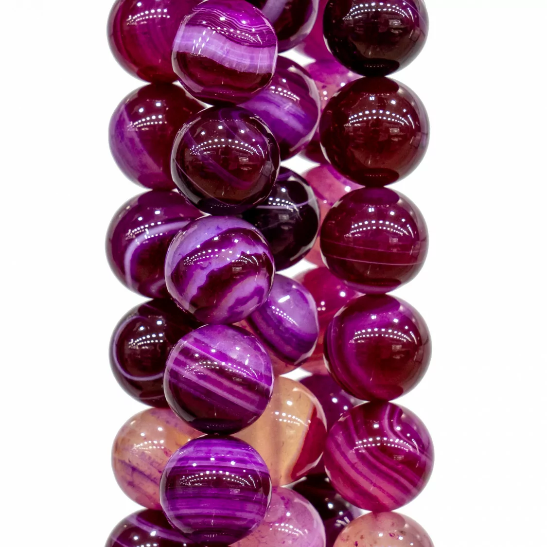 Agata Fucsia Striata Tondo Liscio 18mm-AGATA FUCSIA | Worldofjewel.com