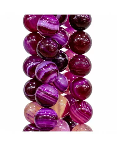 Agata Fucsia Striata Tondo Liscio 18mm-AGATA FUCSIA | Worldofjewel.com