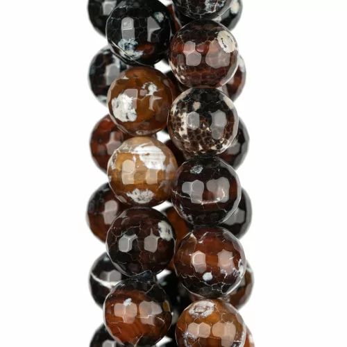 Agate de Feu Marron Facette 14mm