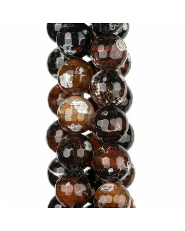 Agata Fuoco Brown Perlina Tonda Sfaccettata 14mm-AGATA FUOCO | Worldofjewel.com