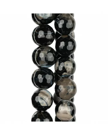 Agata Fuoco Nero Perlina Tonda Sfaccettata 10mm-AGATA FUOCO | Worldofjewel.com