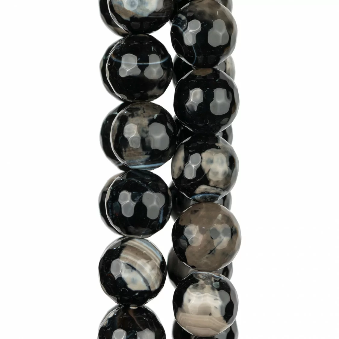 Agata Fuoco Nero Perlina Tonda Sfaccettata 16mm-AGATA FUOCO | Worldofjewel.com