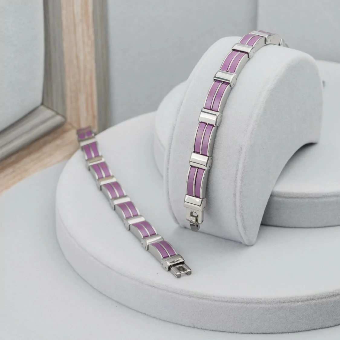 Bracciale Di Acciaio Larghezza 10mm Mod35536 Viola-BRACCIALI UOMO | Worldofjewel.com