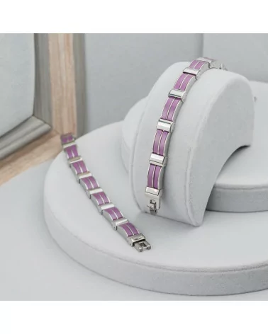 Bracciale Di Acciaio Larghezza 10mm Mod35536 Viola-BRACCIALI UOMO | Worldofjewel.com