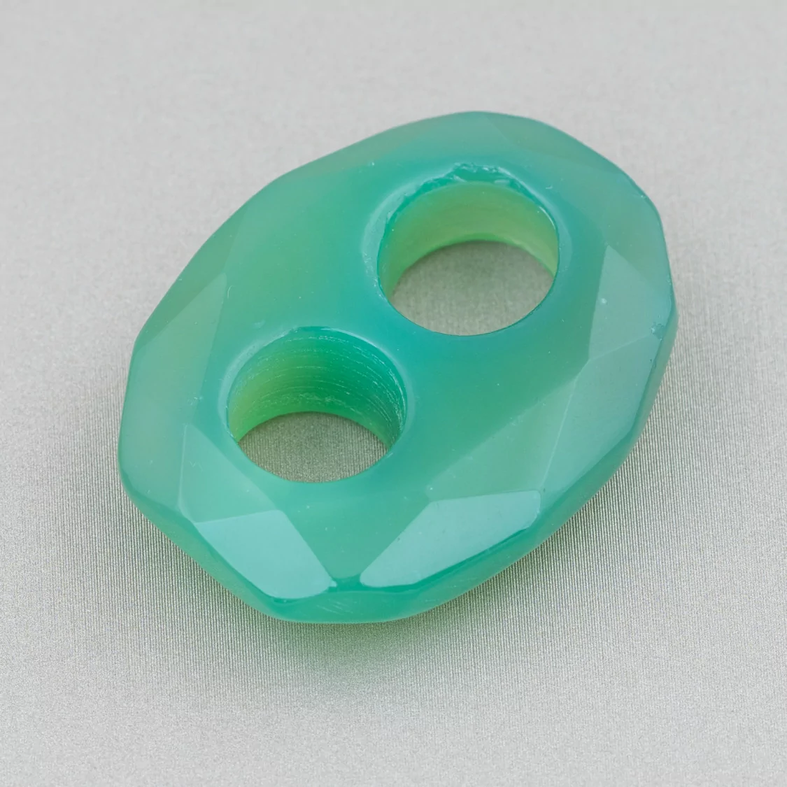 Componente Pendente Ovale Forato Sfaccettato 28x35mm 2pz Agata Verde-COMPONENTI DI PIETRE DURE | Worldofjewel.com