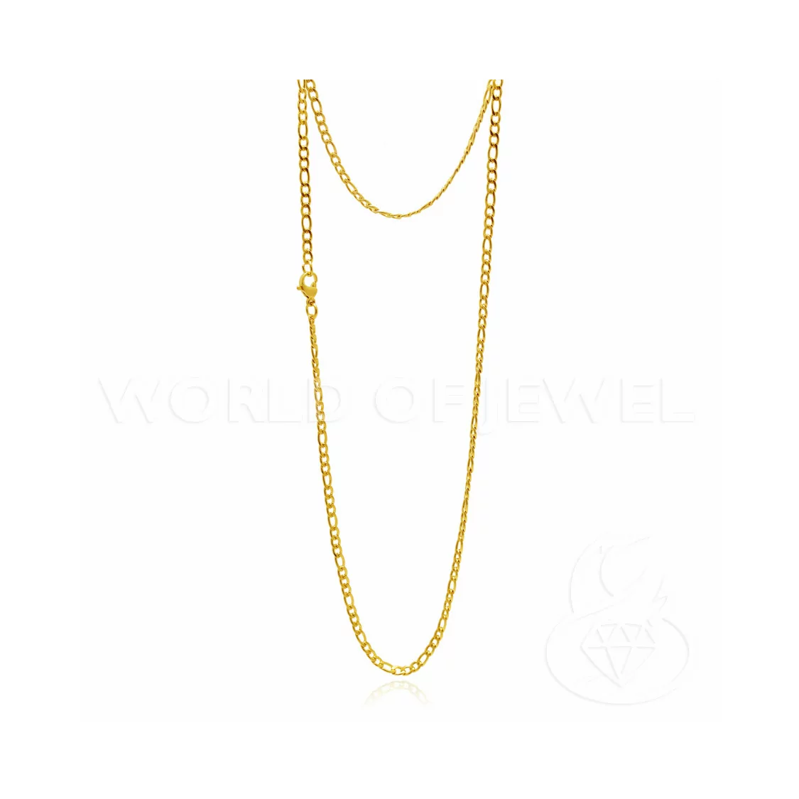 Catenina Di Acciaio Grumetta 3,0mm - 45cm - Placcato Oro - 10pz-COLLANE DI ACCIAIO | Worldofjewel.com