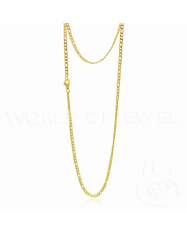 Catenina Di Acciaio Grumetta 3,0mm - 48cm - Placcato Oro - 10pz-COLLANE DI ACCIAIO | Worldofjewel.com