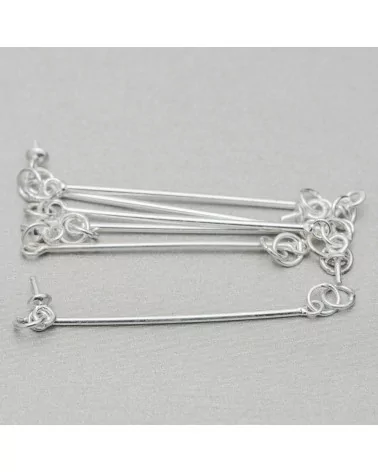 Chiodini Spilli Di Argento 925 Doppio Anellino 35mm Filo 0,90mm 10gr Argentato-CHIODINI SPECIALI | Worldofjewel.com