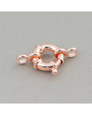 Chiusura Di Argento 925 Anello A Molla 12mm Con Ottino Canna 3mm Esterno 2pz Oro Rosa-CHIUSURE DI ARGENTO | Worldofjewel.com