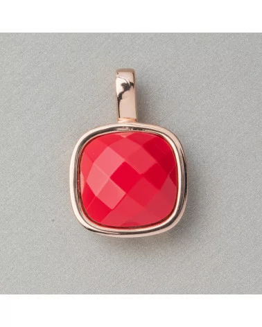 Ciondolo Pendente Di Argento 925 Con Cabochon Rosso Incastonato 19x28mm-ARGENTO 925 DESIGN ITALY | Worldofjewel.com