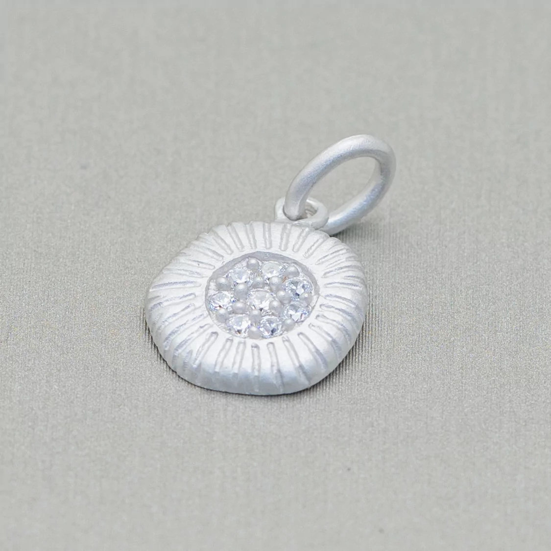 Ciondolo Pendente Di Argento 925 Medaglietta Rigata Con Zirconi 12x20mm 3pz-ARGENTO 925 DESIGN ITALY | Worldofjewel.com