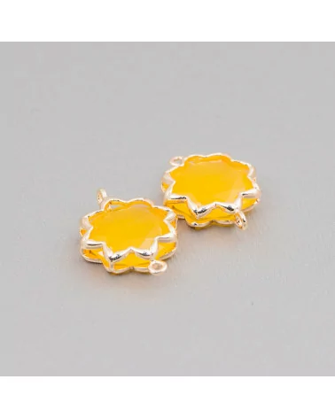 Connettore Componente Di Ottone Con Occhio Di Gatto Stella Del Mattino 16mm 8pz Giallo- STELLA DEL MATTINO | Worldofjewel.com