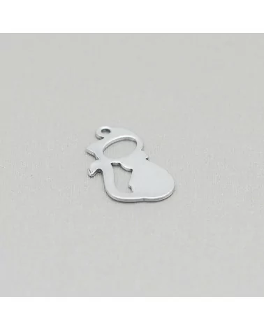 Componente Di Acciaio Gatto Forato Pendente 12x19mm 120pz-CONNETTORI LISCI | Worldofjewel.com