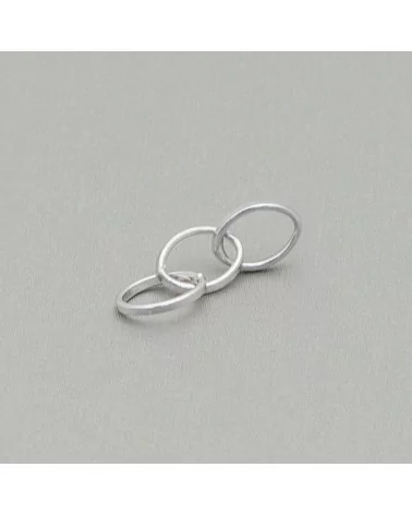 Componente Di Argento 925 3 Anelli Ovali Concatenati 6x24mm 18pz-CONNETTORI LISCI | Worldofjewel.com