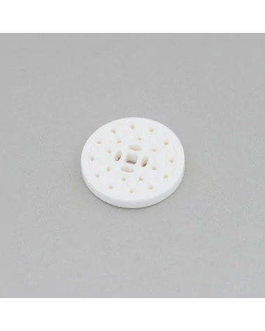 Componente Di Osso Tondo Piatto Traforato 25mm 2pz-COMPONENTI DI OSSO | Worldofjewel.com