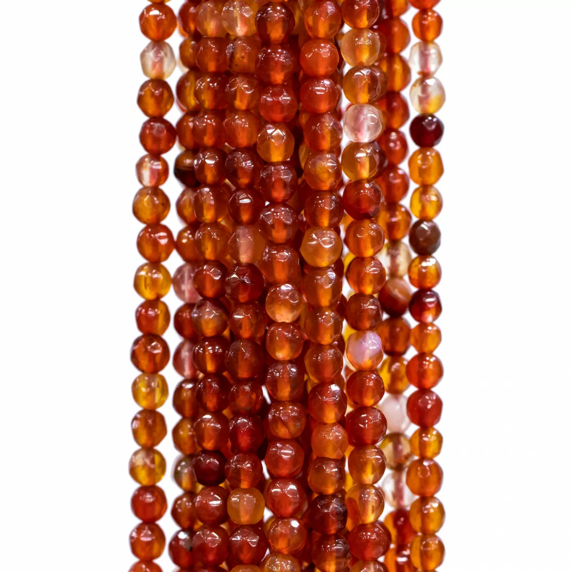 Corniola Rossa Perlina Tonda Sfaccettata 3mm Arancio-CORNIOLA ROSSA | Worldofjewel.com